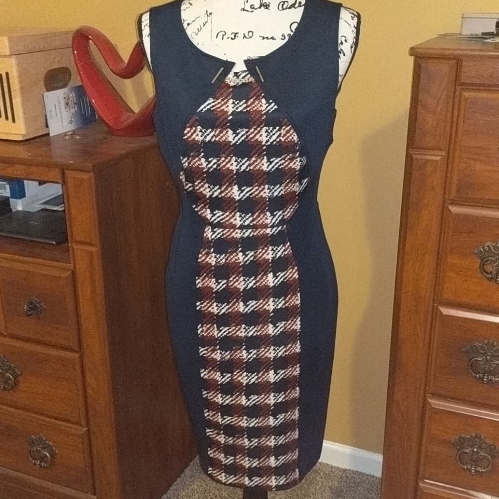 Navy pattern dress